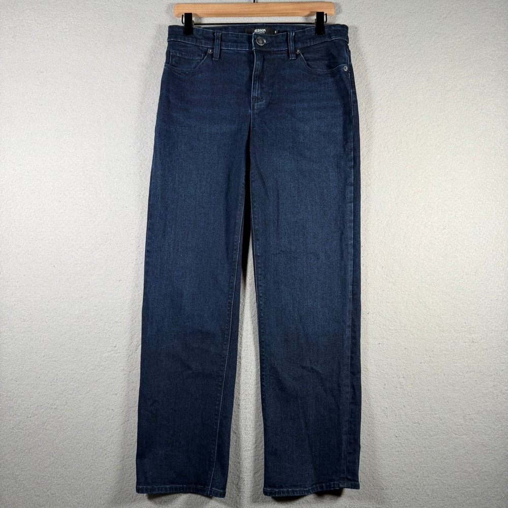 Hudson Los Angeles Womens Straight Leg Jeans Dark Indigo Denim Size 8